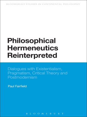 cover image of Philosophical Hermeneutics Reinterpreted